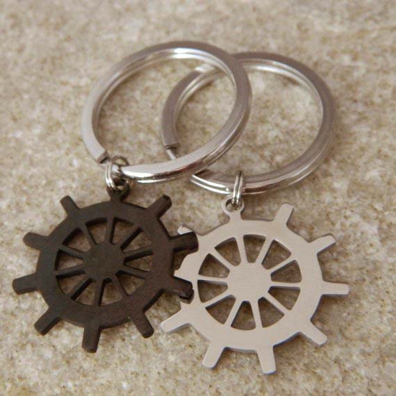 His Hers Couple Rudder Keychains